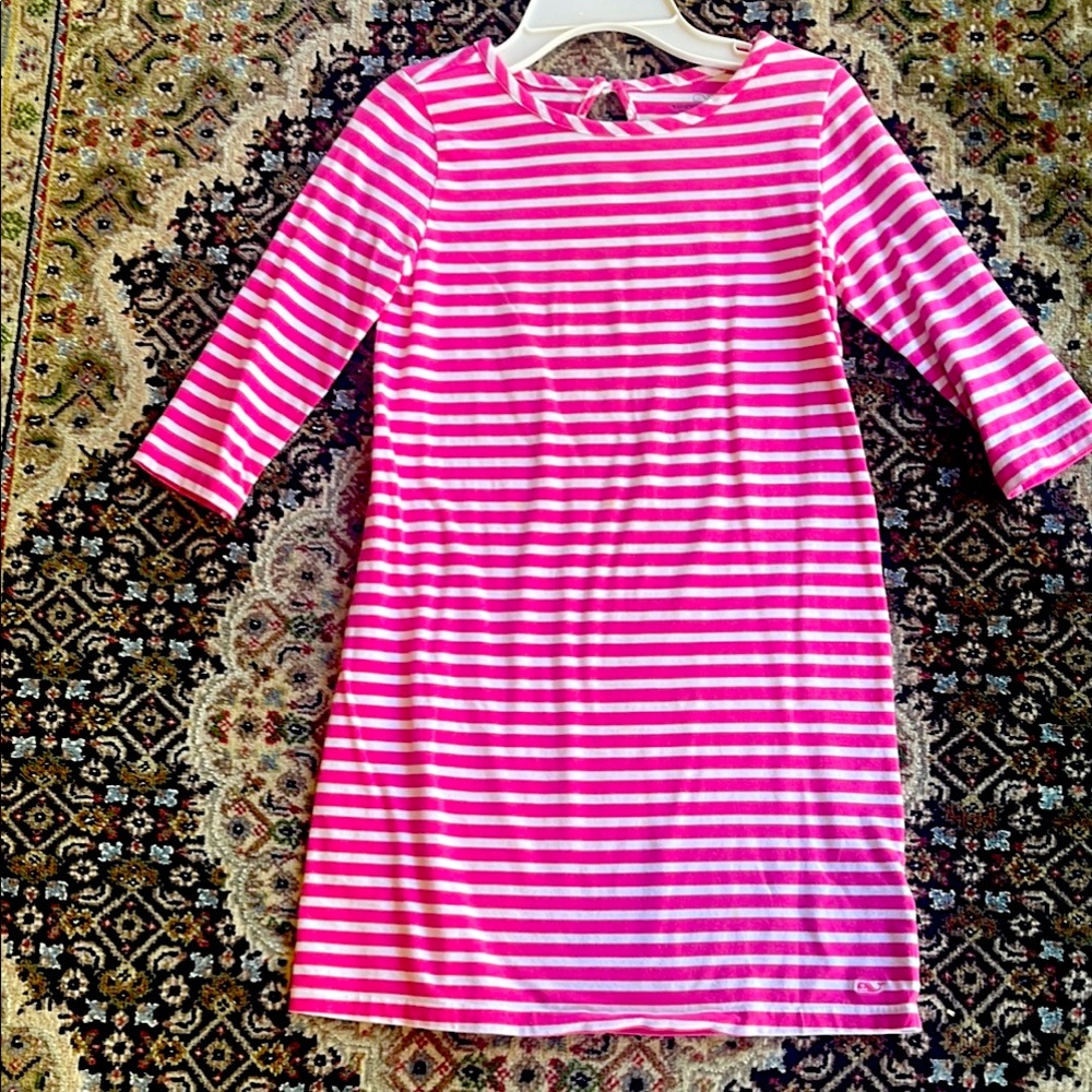 Vineyard vines girls dress pink and white striped🤍💕 size 10-12